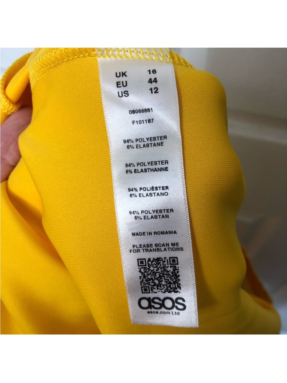 ASOS Design One Shoulder Belted Dress Tuck Detail - Picture 14 of 14